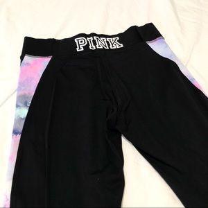 PINK Ultimate Leggings with tie dye detail